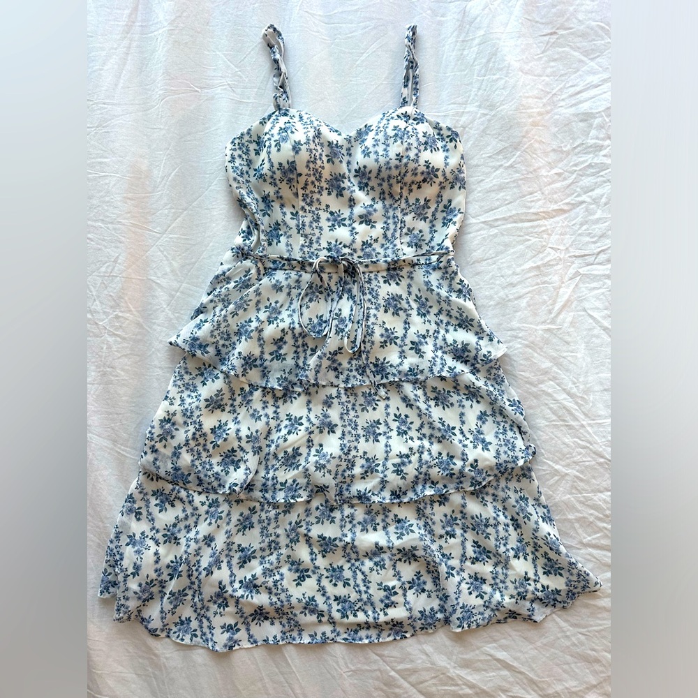 Blue floral dress